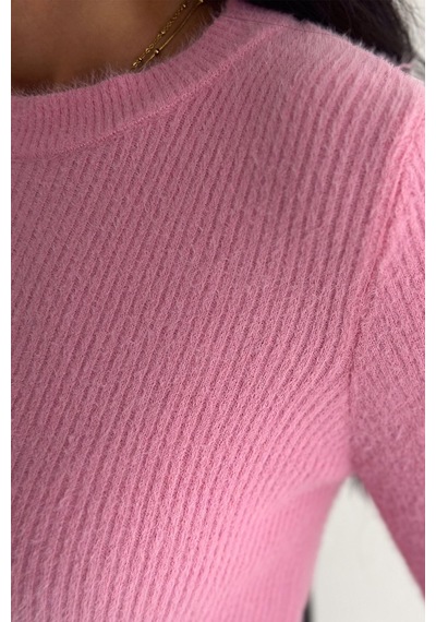 Noa & Noa Kadın Fit Kesim Uzun Kollu Triko Kazak Soft Edge Pembe