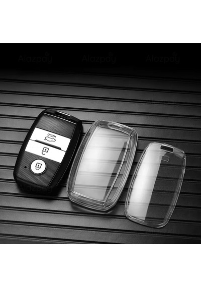 Kia Rio Ceed Sportage Sorento Stonic Soul Picanto Şeffaf Tpu Anahtar Kılıfı Siyah