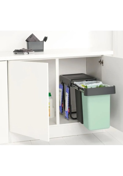Brabantıa Sort&go Buılt In Dark Grey Çöp Kutusu 2x15lt Yeşil
