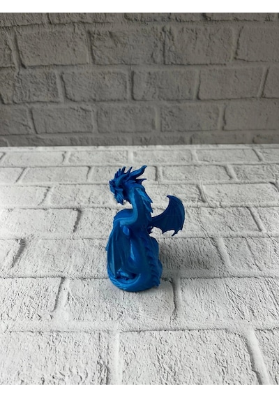 12 Cm Mavi Ejderha Figürü Koleksiyonluk Dekoratif Biblo