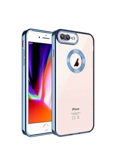 Apple İphone 8 Plus Uyumlu Logo Gösteren Kamera Korumalı Renkli Tasarım Kılıf