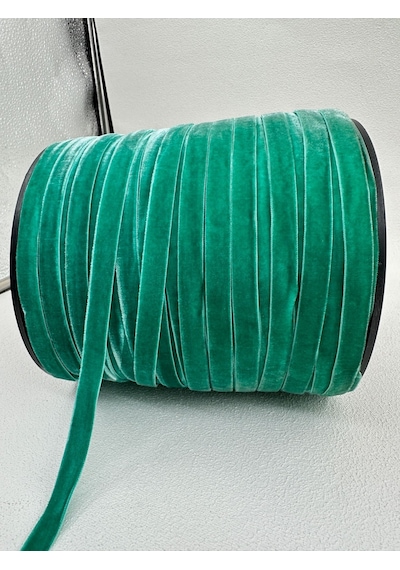 Paşateks- 1 Cm Düz Kadife-5 Metre -r.yeşil