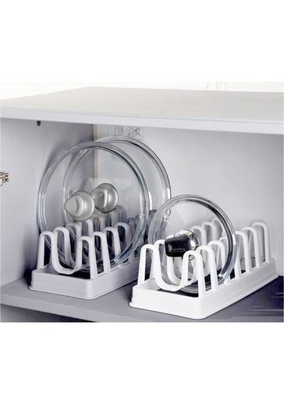 Tencere Kapağı Organizer - 6 Bölmeli Mutfak Dolap İçi Kapak & Tabak Düzenleyici Plastik 35 X 15 Beya Diğer