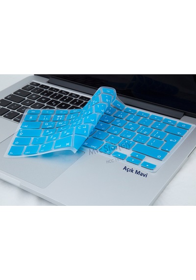 Laptop Apple Uyumlu MacBook Air Pro Klavye Koruyucu 13-15-17Inc Arabic Uk Baskı Siyah