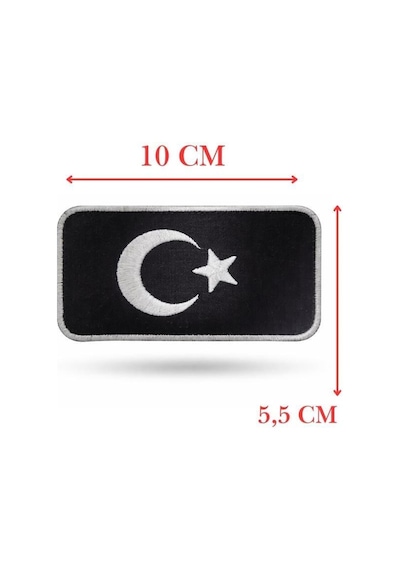 Terrien Delux Serisi Nisani Parçası Nisan Single Sword Bayrak Nakış - Peç 10 Cm X 4,5 Cm Çok Renkli
