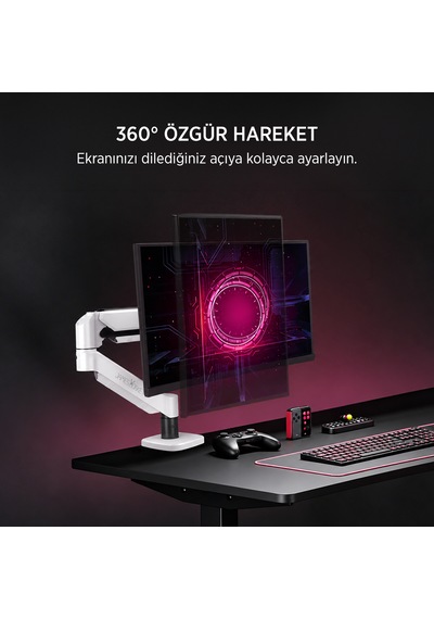 James Donkey Mr20 17 -32 Amortisörlü Tekli Monitör Standı Beyaz