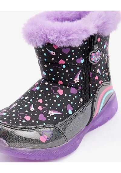 Skechers Illumi - Brights 302656n Bklv Kız Çocuk Siyah Işıklı Bot Karışık