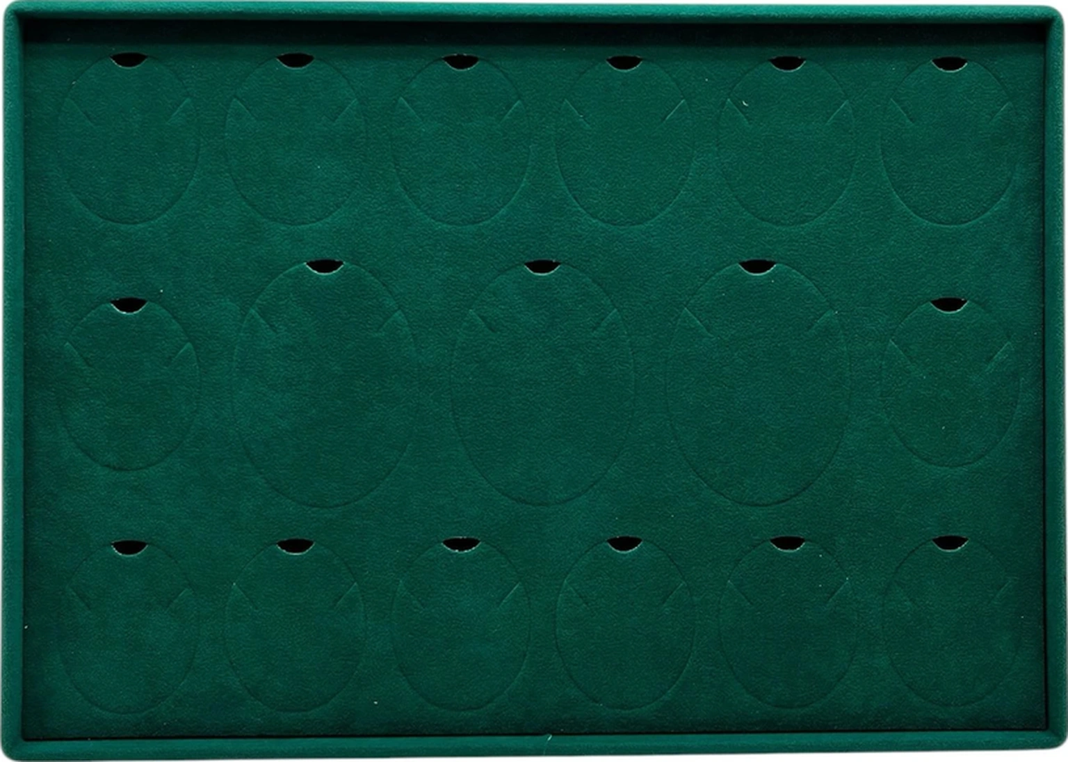 Süet Kumaş Yeşil 34-24 Cm Ayaklı 17 Pedli Kolye Tabla Stand