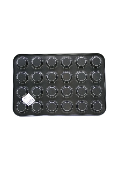 24 Gözlü Metal Muffin Kek Kalıbı Siyah