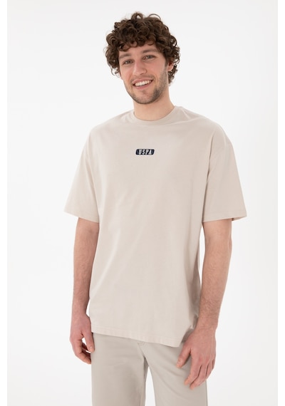 U.S. Polo Assn. Erkek Oversize Fit Bisiklet Yaka Taş Tişört 50305923-VR049 U.S. Polo Assn. Erkek Oversize Fit Bisiklet Yaka Taş Tişört 50305923-VR049