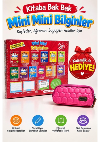 Efsane Bilgin 1.sınıf Mini Mini Bilginler Zenginleştirilmiş İnteraktif Eğitim Seti + Hediye Kalemlik