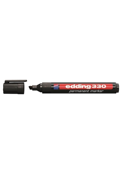Edding 330 Siyah Permanent Kesik Uç Marker Kalem Siyah