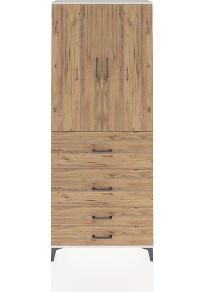 Arges Dolap 3 Raflı 4 Çekmeceli 2 Kapaklı 88x30x221 Aytaşı-çam Aytası
