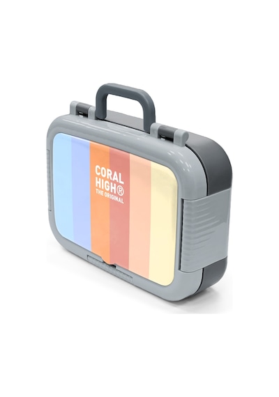 Coral High Kids Renkli Çizgi Desenli Paslanmaz Çelik Beslenme Kabı 39187 Pembe - Mavi