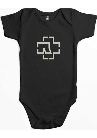 Zepplin Giyim Rammstein Logo Sarı Bebek Body Zıbın