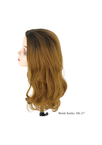 Peruk Dalgalı Fiber Sentetik Kumral Karamel Ombre No-6K-27