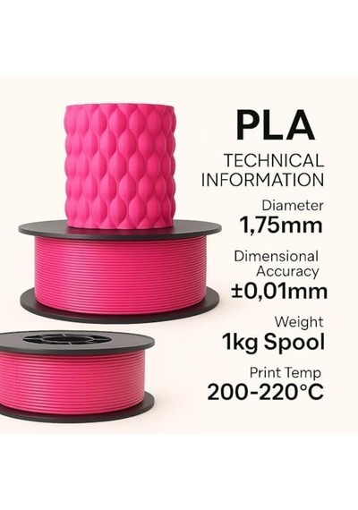 Pla+ Filament 1.75mm 1 Kg Pembe Termoplastik 3d Yazıcı Filamenti