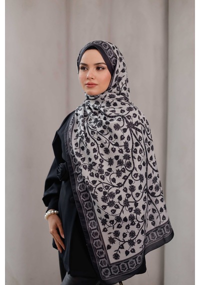 Mimiyum Alya Desen Soft Şal Siyah