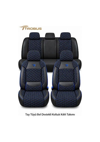 Peugeot 305 1977 1989 Uyumlu Altay Bel Destekli Tay Tüyü Oto Koltuk Kılıfı Siyah Mavi