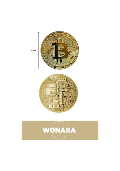 Özel Kutulu Altın Rengi Bitcoin Hatıra Parası Kripto Koleksiyonluk Hediyelik Madeni Para 2 Adet