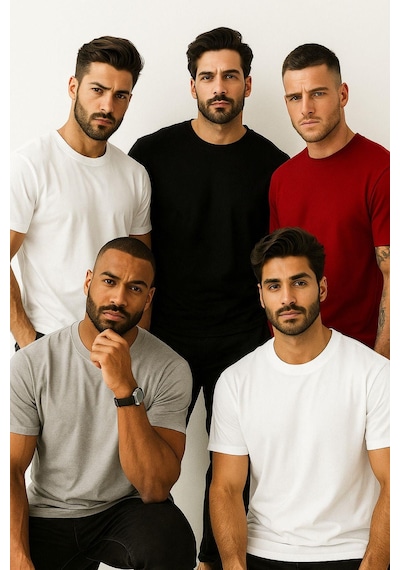 Rich Erkek 4'lü Paket Kırmızı-siyah-beyaz-antrasit %100 Pamuk Oversize Tişört Basic Kısa Kollu T-shirt Çok Renkli Rich Erkek 4'lü Paket Kırmızı-siyah-beyaz-antrasit %100 Pamuk Oversize Tişört Basic Kısa Kollu T-shirt Çok Renkli