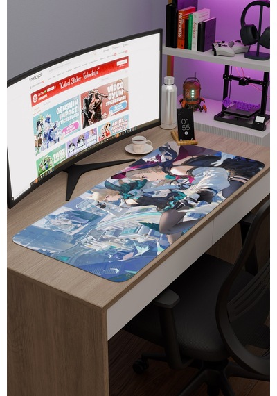 Lyney Genshin Impact Anime Gacha V1 - 90x40 Xxl Gaming Mouse Pad Fare Altlığı