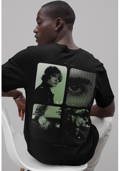 Sevbano Justin Bieber Sırt Baskılı Unisex Oversize Şarkıcı Tişört Siyah