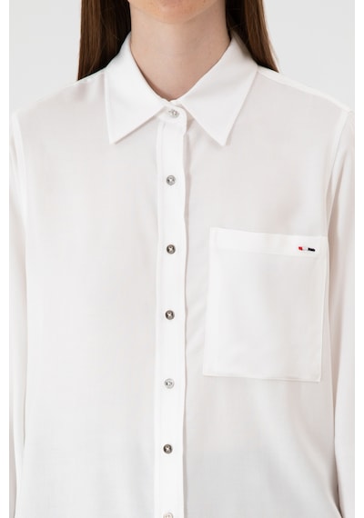 U.s. Polo Assn. Kadın Beyaz Gömlek Desenli 50316412-vr013 Beyaz