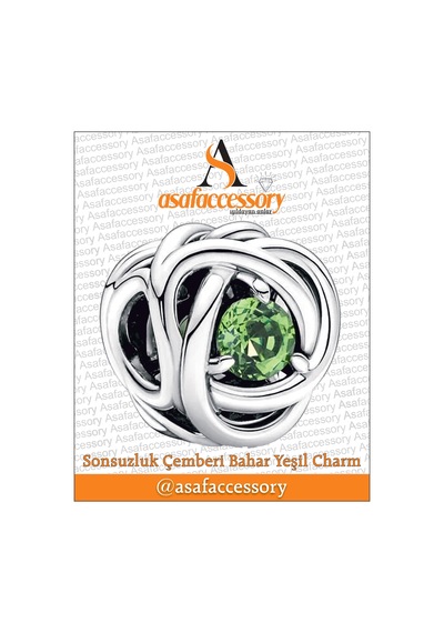 Sonsuzluk Çemberi Bahar Yeşili Charm Gümüş
