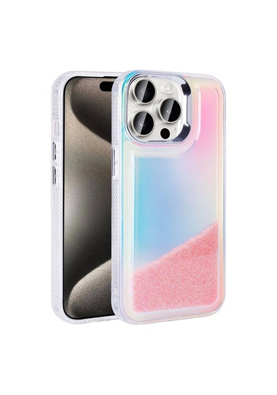 Apple Uyumlu iPhone 15 Pro Max Kılıf Airbagli Renkli Arka Yüzey Boncuk Tasarımlı Zore Kumul Kapak