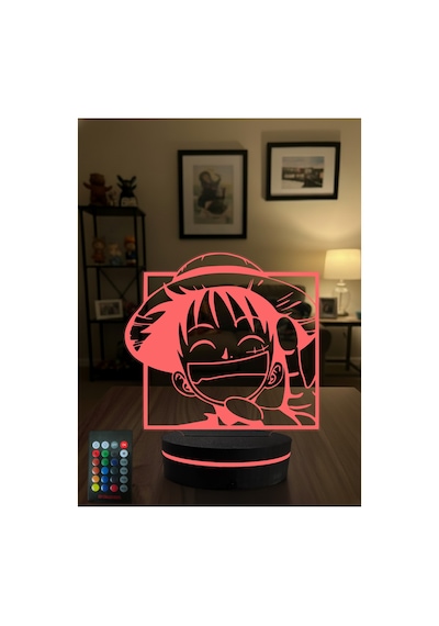One Piece Luffy 3d Led Gece Lambası Rgb Kumandalı Anime Masa Lambası Dekoratif Gece Işığı