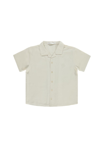 Civil Boys Basic Tatil Yaka 10-13 Yaş Gömlek - Bej Taş Rengi