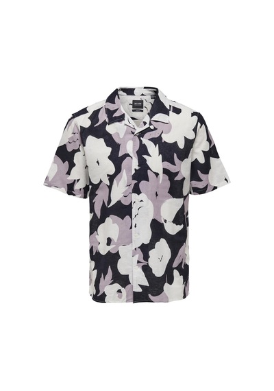 Only & Sons Onstrev Reg Ctn Lın Aop Ss Shırt Noos Erkek Pembe Kk Gömlek - 22025125 Pembe