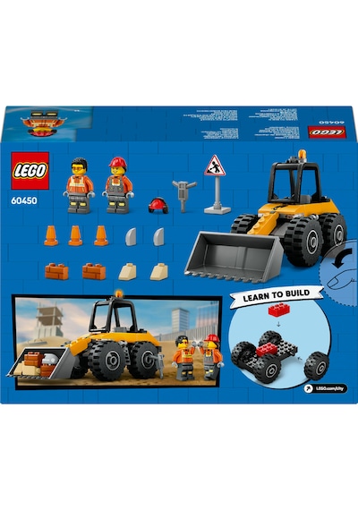 LEGO® Sarı Tekerlekli İnşaat Yükleyicisi 60450 - 4 Yaş ve Üzeri Çocuklar için Yaratıcı İnşaat Aracı İçeren Oyuncak Yapım Seti (81 Parça)