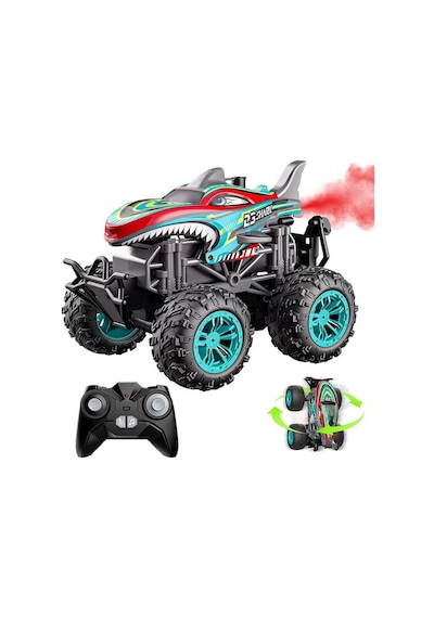 Şarjlı Kumandalı 360 Derece Dönebilen Duman Atan Off-road Aracı Oyuncak Araba Kırmızı - Mavi Kırmızı - Mavi