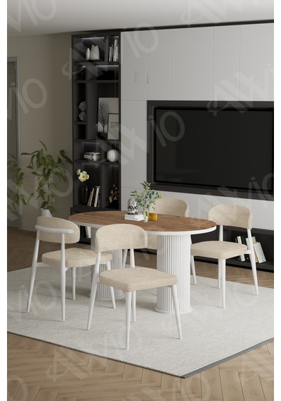 Avvio Lyon Beyaz Bohem Ayak Polo Sandalye 80x140 Mutfak Masa Sandalye Takımı Akçaağaç Avvio Lyon Beyaz Bohem Ayak Polo Sandalye 80x140 Mutfak Masa Sandalye Takımı Akçaağaç