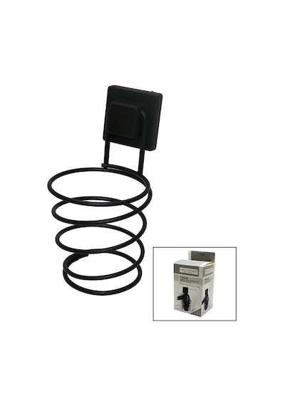 Orsa-915 Fönlük Fön Makine Askısı 10x11x15cm Siyah Metal Kare Macun Yapışkanlı - 6'li Paket Diğer