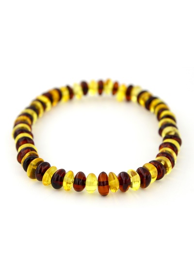 Kehribar Bileklik Amorf Tasarım Ambergold Blk23-88 Çok Renkli