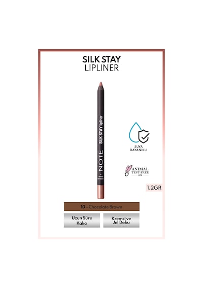 Note Cosmetics Silk Stay Lipliner Suya Dayanıklı İpeksi Dudak Kalemi - 10 Chocolate Brown - Kahverengi