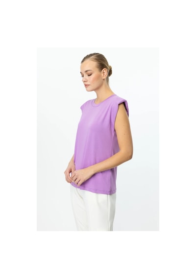 On Fashion Omuzları Vatkalı Kadın Kolsuz Bluz 25y.on.blz.51486.01 Lila