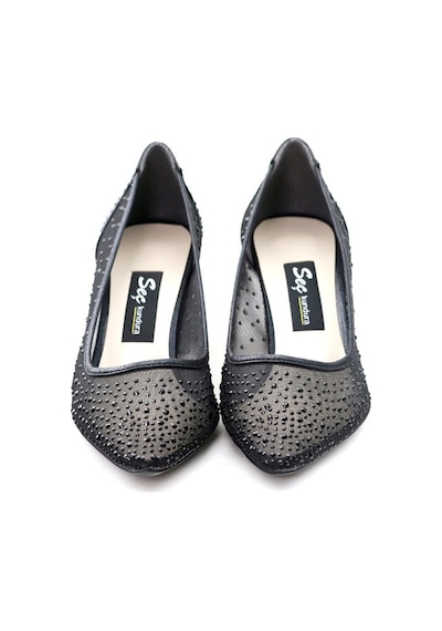 Seç Kundura Seç 729 Taşli Tül Detayli Stiletto Siyah