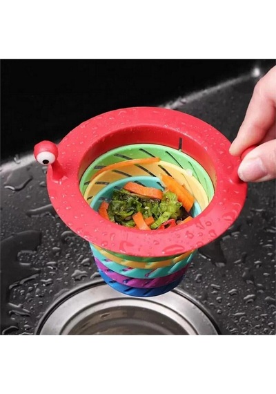 Lavabo Süzgeci Renkli 6 Kademeli Mutfak Gider Tıpası Lavabo Evye Süzgeci Plastik Diğer