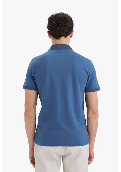 DeFacto Slim Fit Dar Kesim Polo Yaka Kısa Kollu Dokulu Basic Düz Tişört T5259AZ25SMIN233