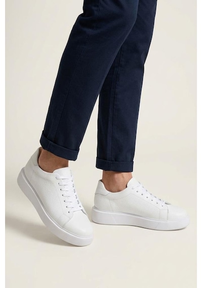 Papuçcity Babucci 110 Hakiki Deri Erkek Sneakers Spor Ayakkabı Beyaz