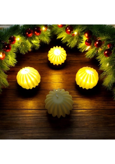 Vıp Kalite Led Işıklı Mum 6 Adet Yılbaşı Noel Mumu Pilli Gün Işığı Mum 6 Yılbaşı Mumu Süsleri Gün Işığı