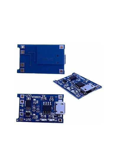 Lithium Pil Şarj Modülü Korumalı - Tp4056, Micro Usb Konnektör, Bms