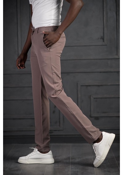 Perpant Beli Lastikli Ve İplikli Likralı Slimfit Yazlık Kumaş Jogger Pantolon Kahverengi Perpant Beli Lastikli Ve İplikli Likralı Slimfit Yazlık Kumaş Jogger Pantolon Kahverengi