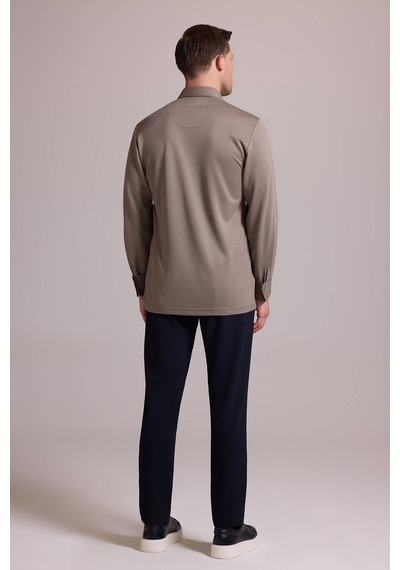 Ysf Erkek Yeşil Polo Yaka Sweatshirt