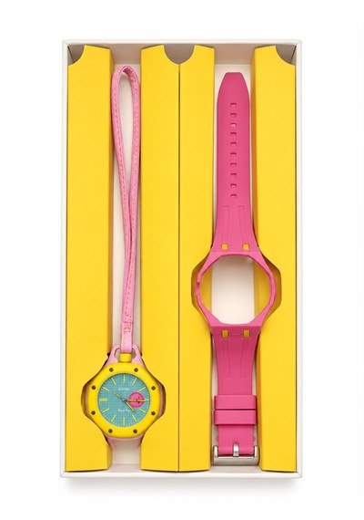 Duostyle 2'si 1 Arada Analog Kol Saati Ve Çanta Saati Silikon Kordonlu Unisex Pembe