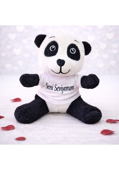 Toptan Seni Seviyorum Tişörtlü Sevimli Peluş Panda